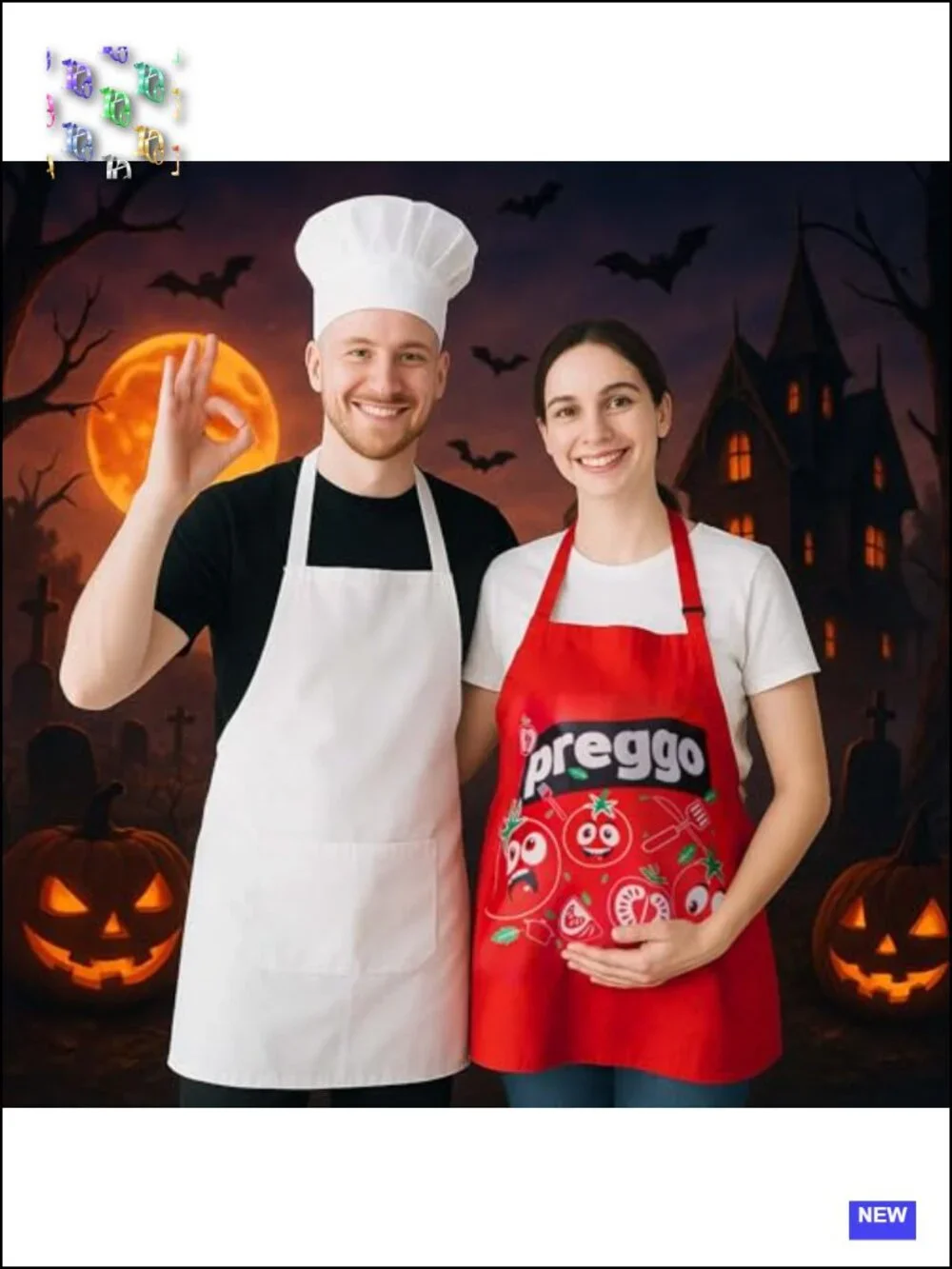 Halloween Maternity Apron Set Pregnant Chef Costume Preggo Tomato Baking